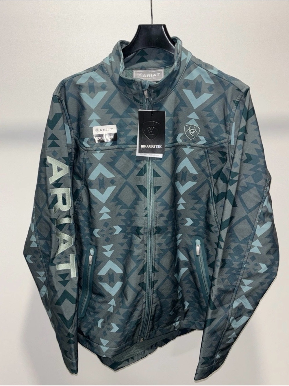 Ariat AriatTEK  Softshell Jacket Full Zip Geometric Blue/Gray Women's L